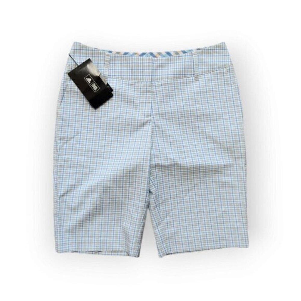 New Adidas Golf Stretch Shorts Plaid Womens Size 6